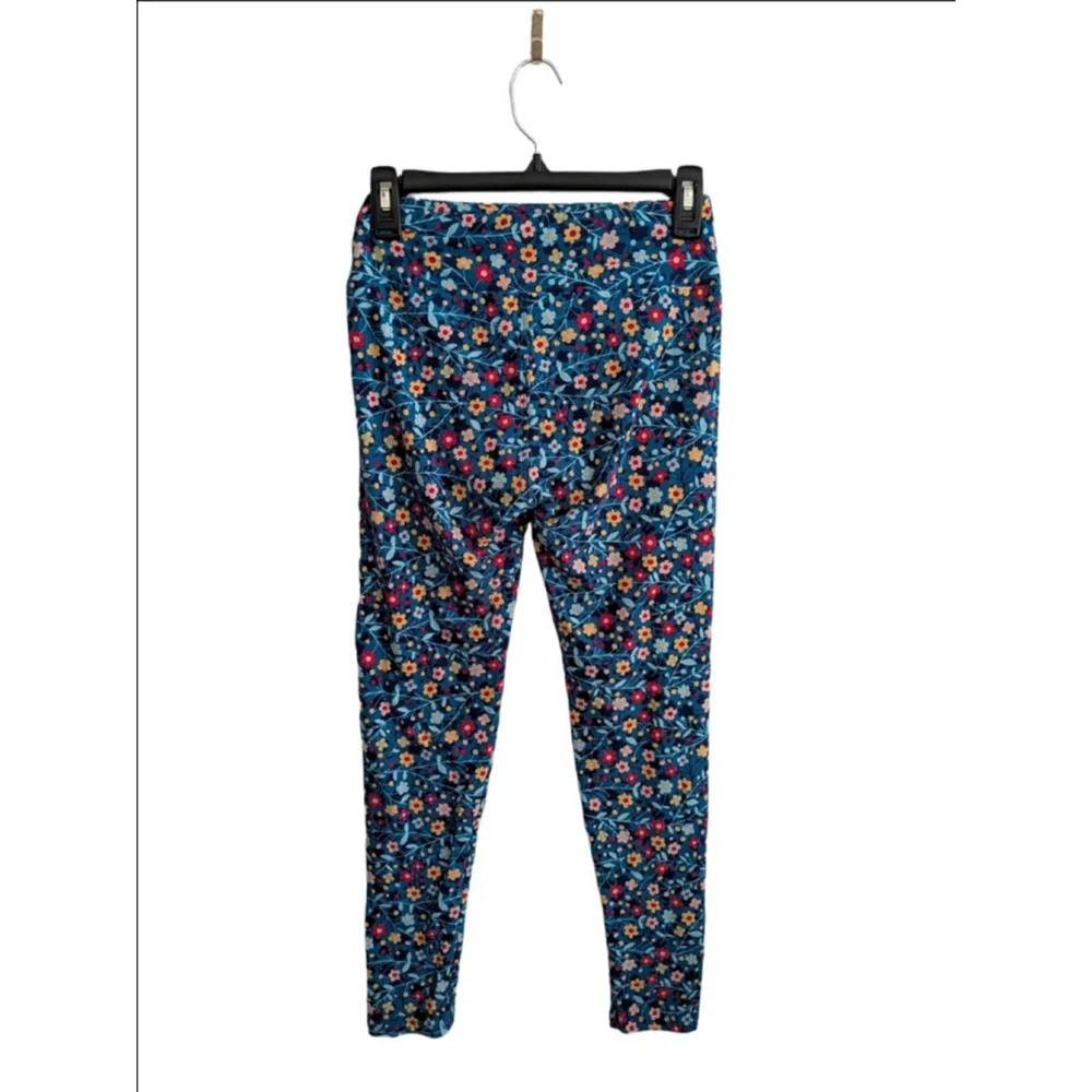 Women's Lularoe  Blue Floral Leggings One Size